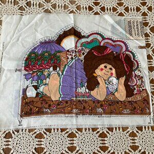 Vintage 1983 Heartline Cabbage Patch Kid Pillow Cut-N-Sew Un-cut Pattern Panel